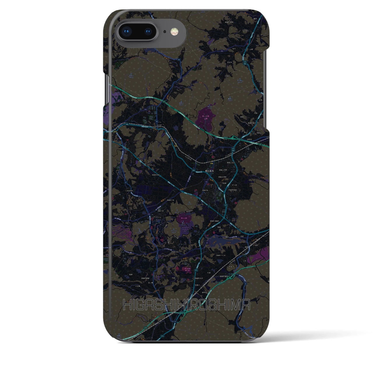 【東広島(広島県)】地図柄iPhoneケース(バックカバータイプ)