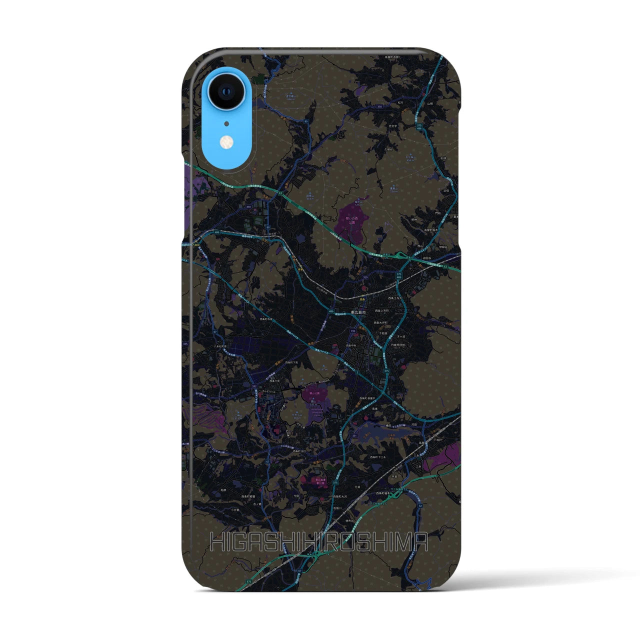 【東広島(広島県)】地図柄iPhoneケース(バックカバータイプ)