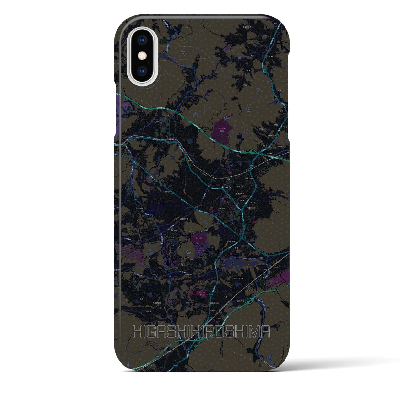 【東広島(広島県)】地図柄iPhoneケース(バックカバータイプ)