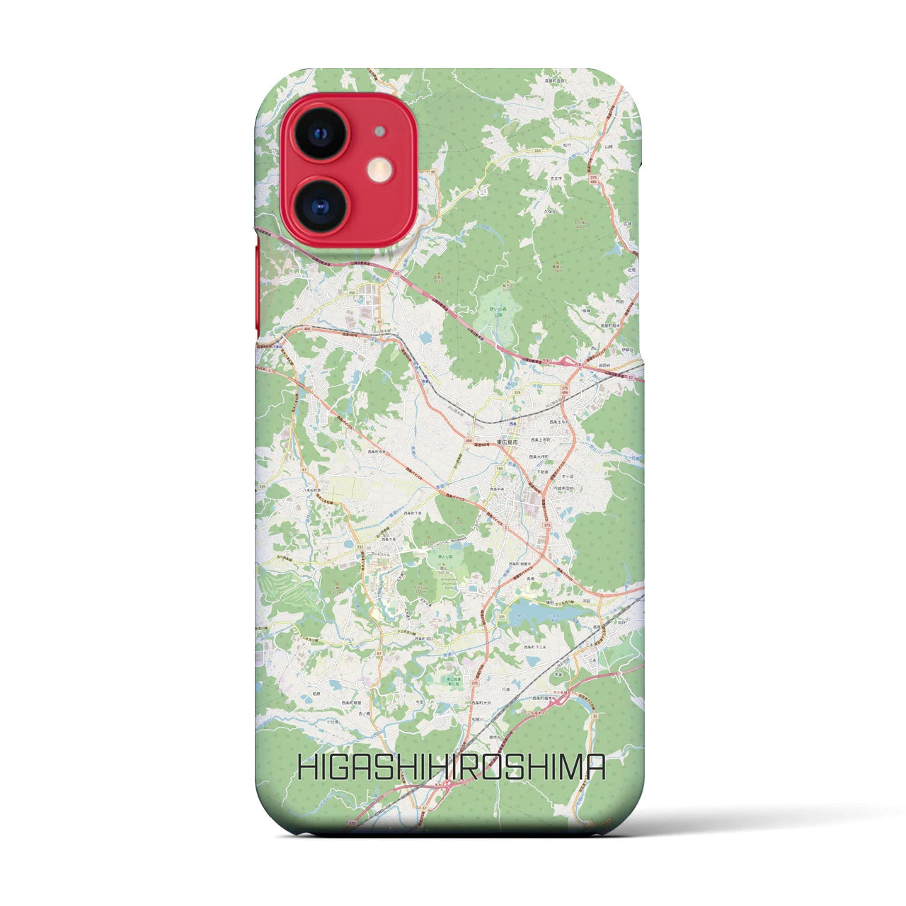 【東広島(広島県)】地図柄iPhoneケース(バックカバータイプ)