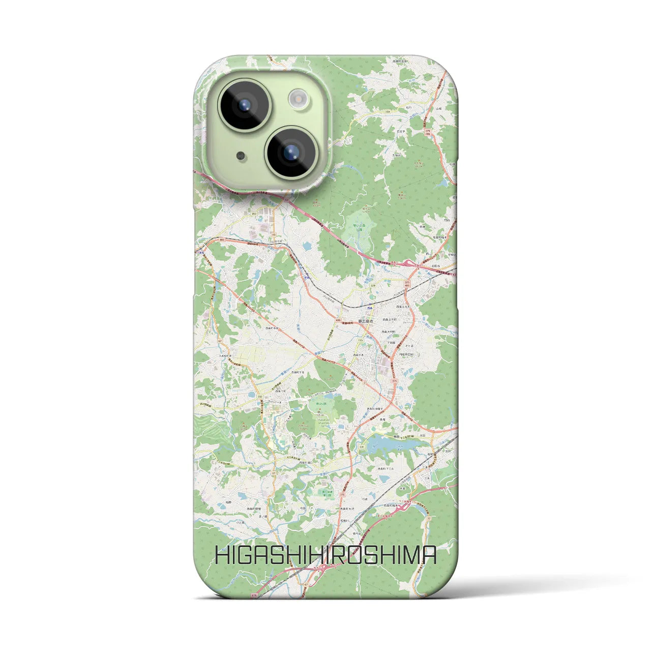 【東広島(広島県)】地図柄iPhoneケース(バックカバータイプ)