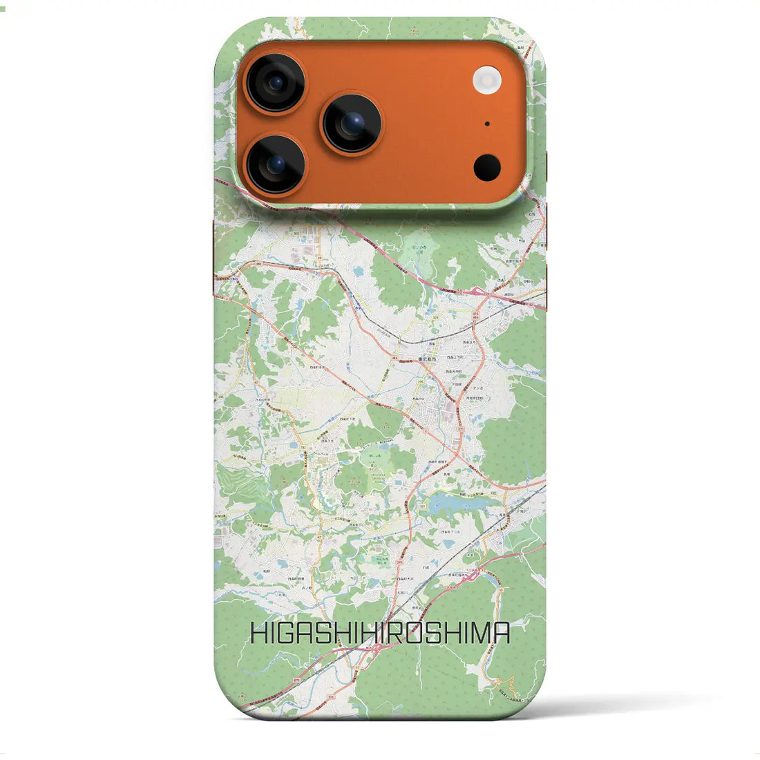 【東広島(広島県)】地図柄iPhoneケース(バックカバータイプ)ナチュラル・iPhone 17 Pro Max 用