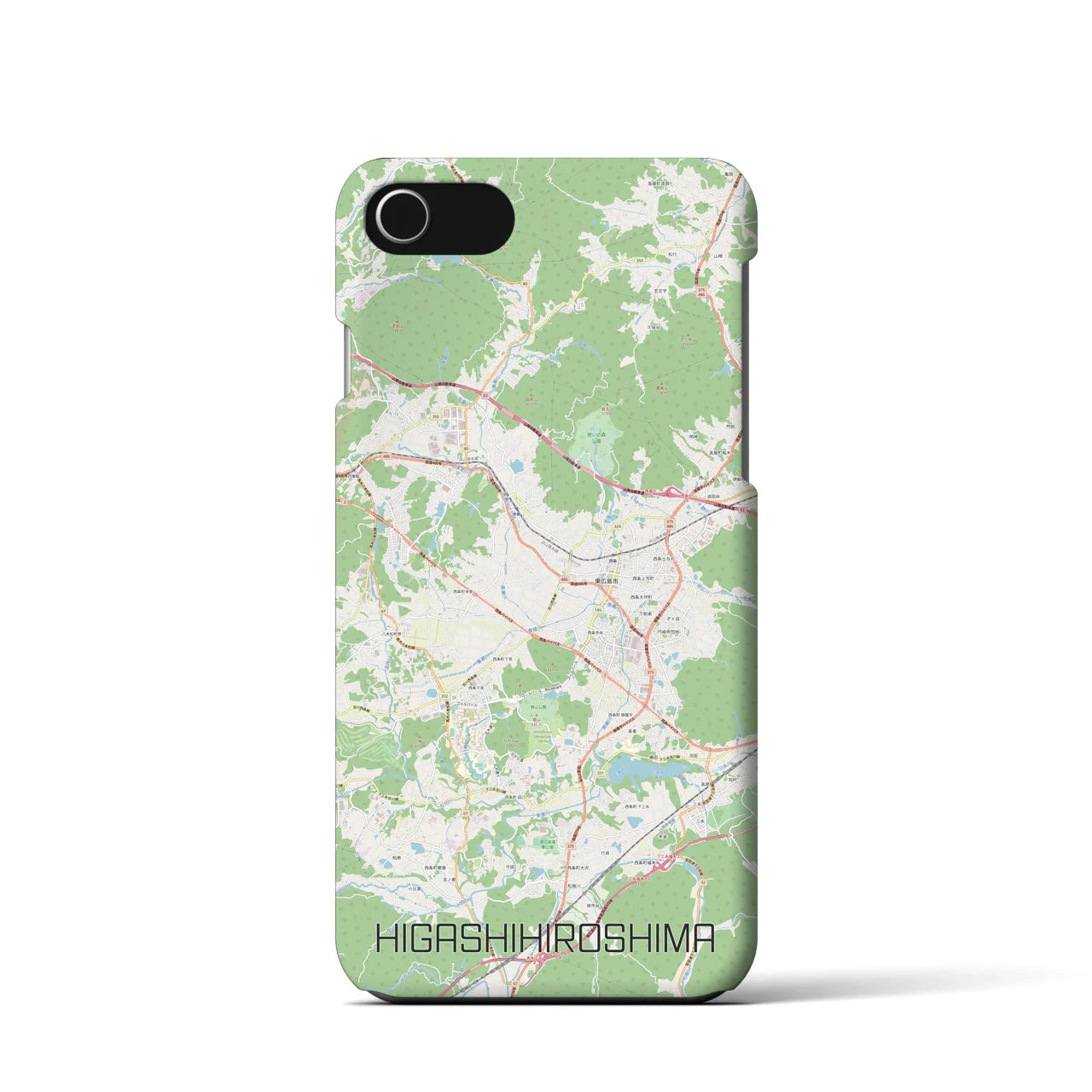 【東広島(広島県)】地図柄iPhoneケース(バックカバータイプ)