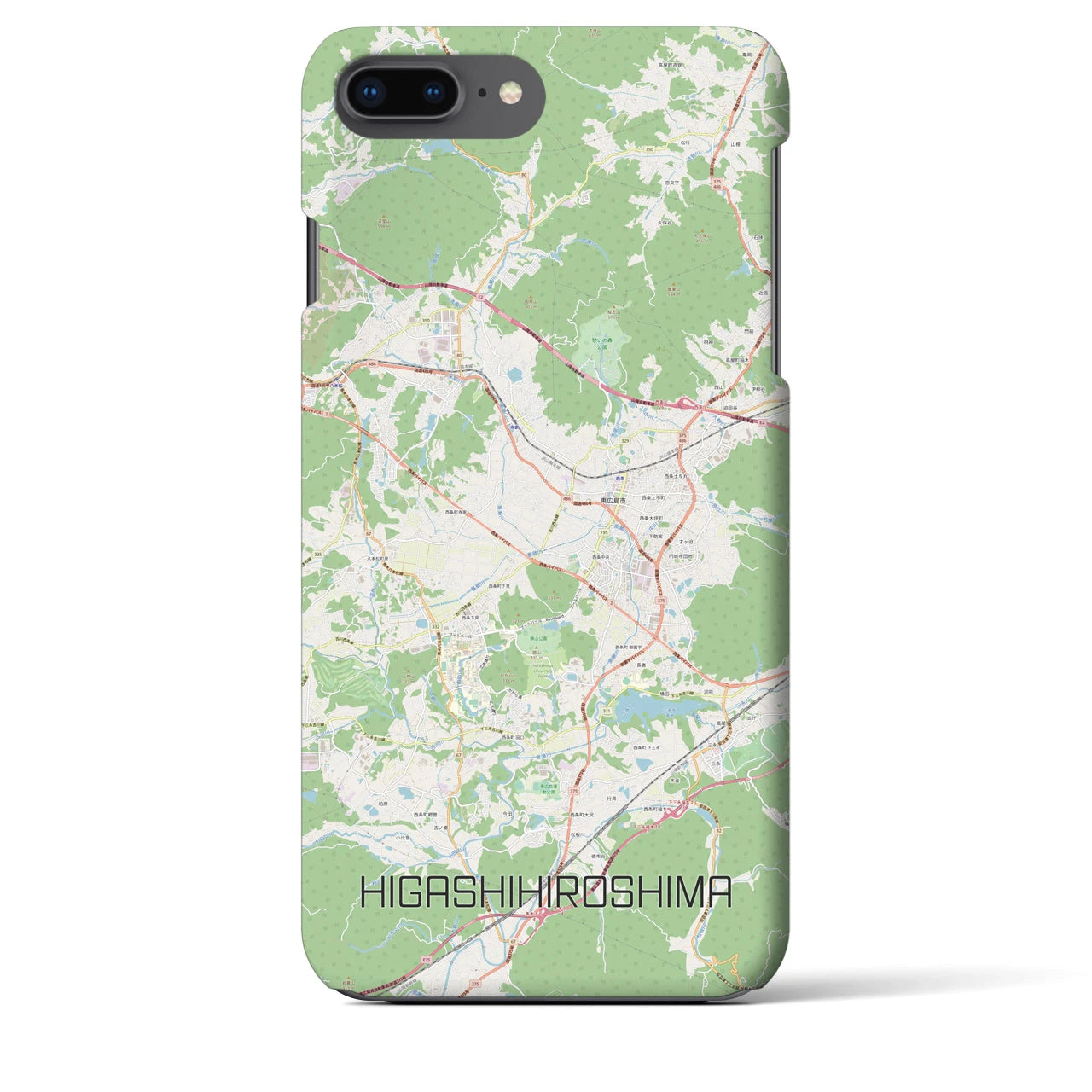 【東広島(広島県)】地図柄iPhoneケース(バックカバータイプ)