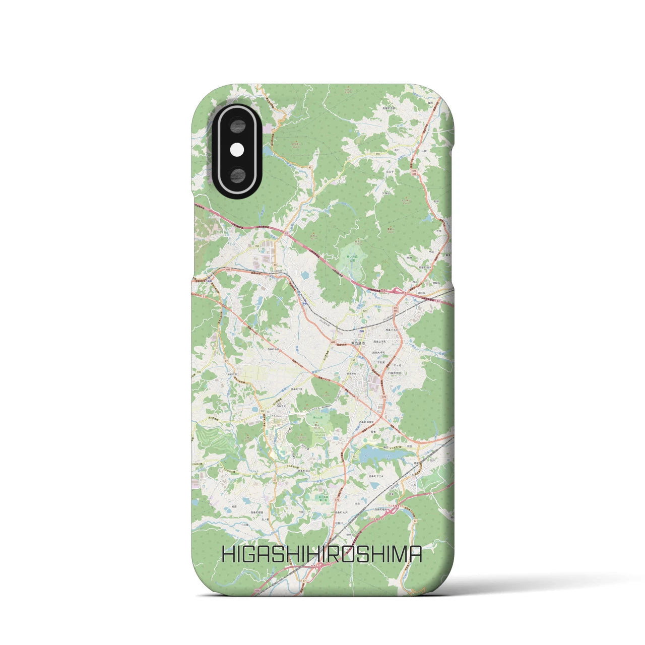 【東広島(広島県)】地図柄iPhoneケース(バックカバータイプ)