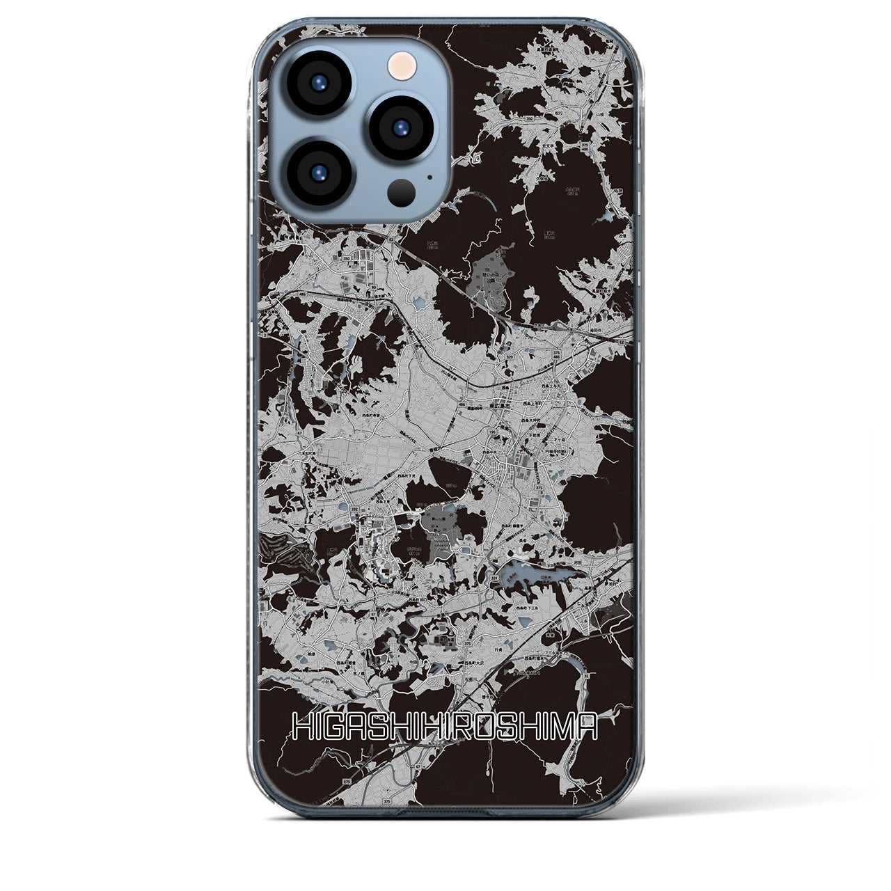 【東広島(広島県)】地図柄iPhoneケース(クリアタイプ)