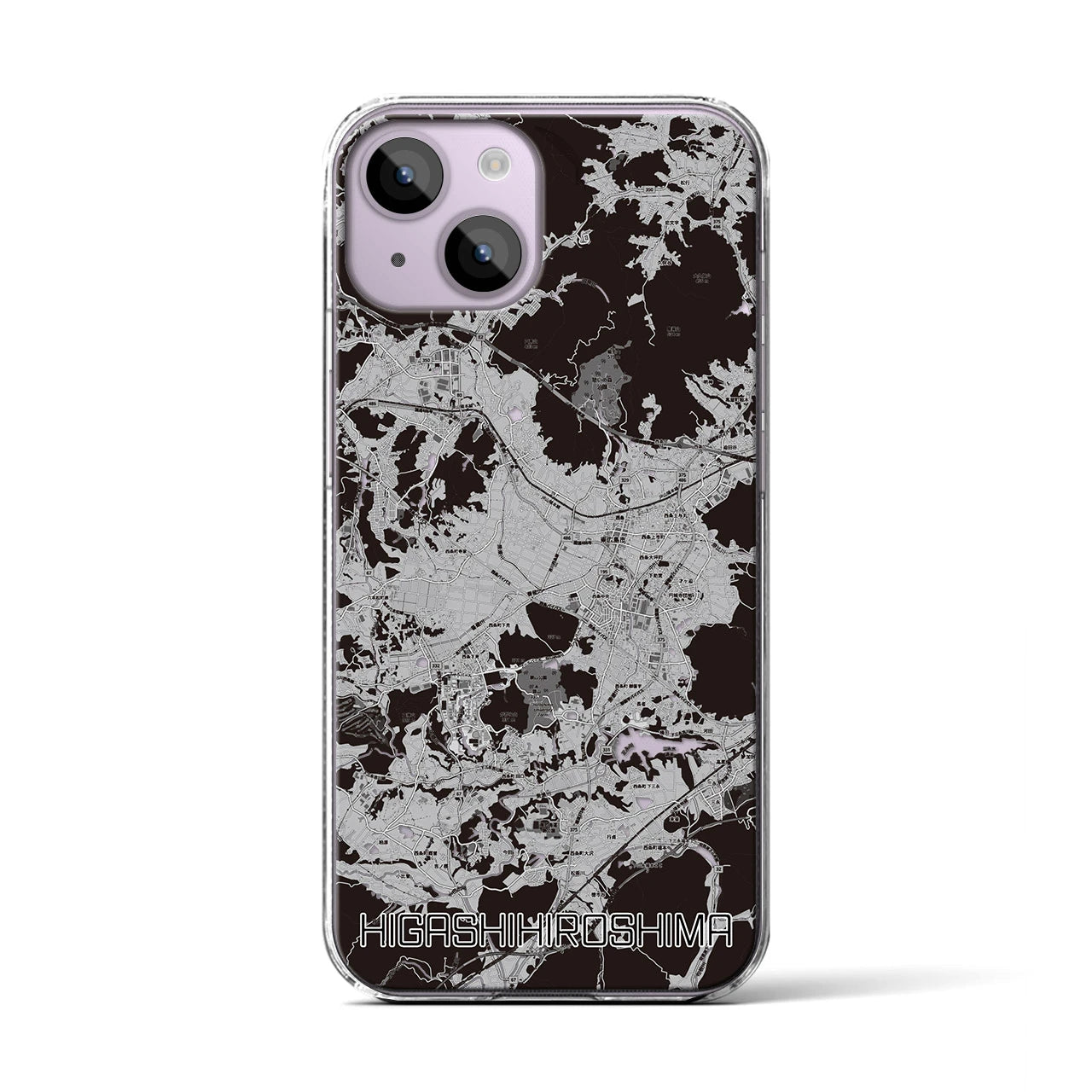【東広島(広島県)】地図柄iPhoneケース(クリアタイプ)