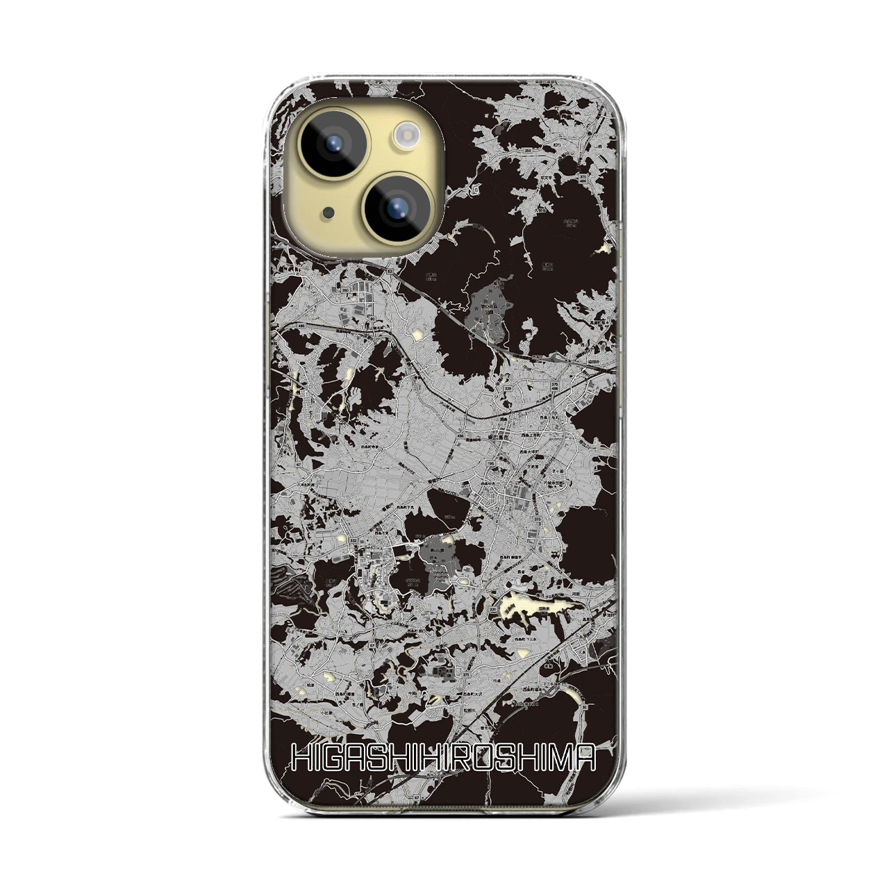 【東広島(広島県)】地図柄iPhoneケース(クリアタイプ)