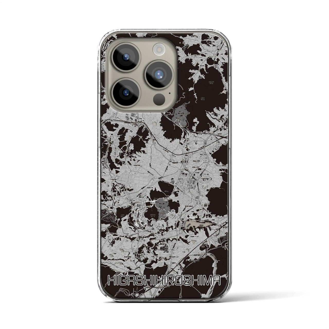 【東広島(広島県)】地図柄iPhoneケース(クリアタイプ)