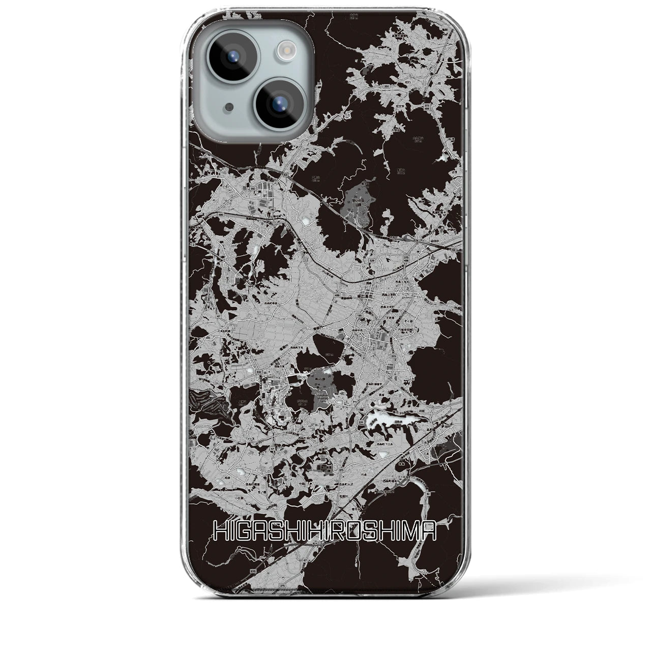 【東広島(広島県)】地図柄iPhoneケース(クリアタイプ)