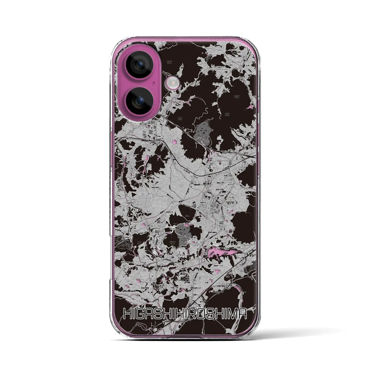 【東広島(広島県)】地図柄iPhoneケース(クリアタイプ)
