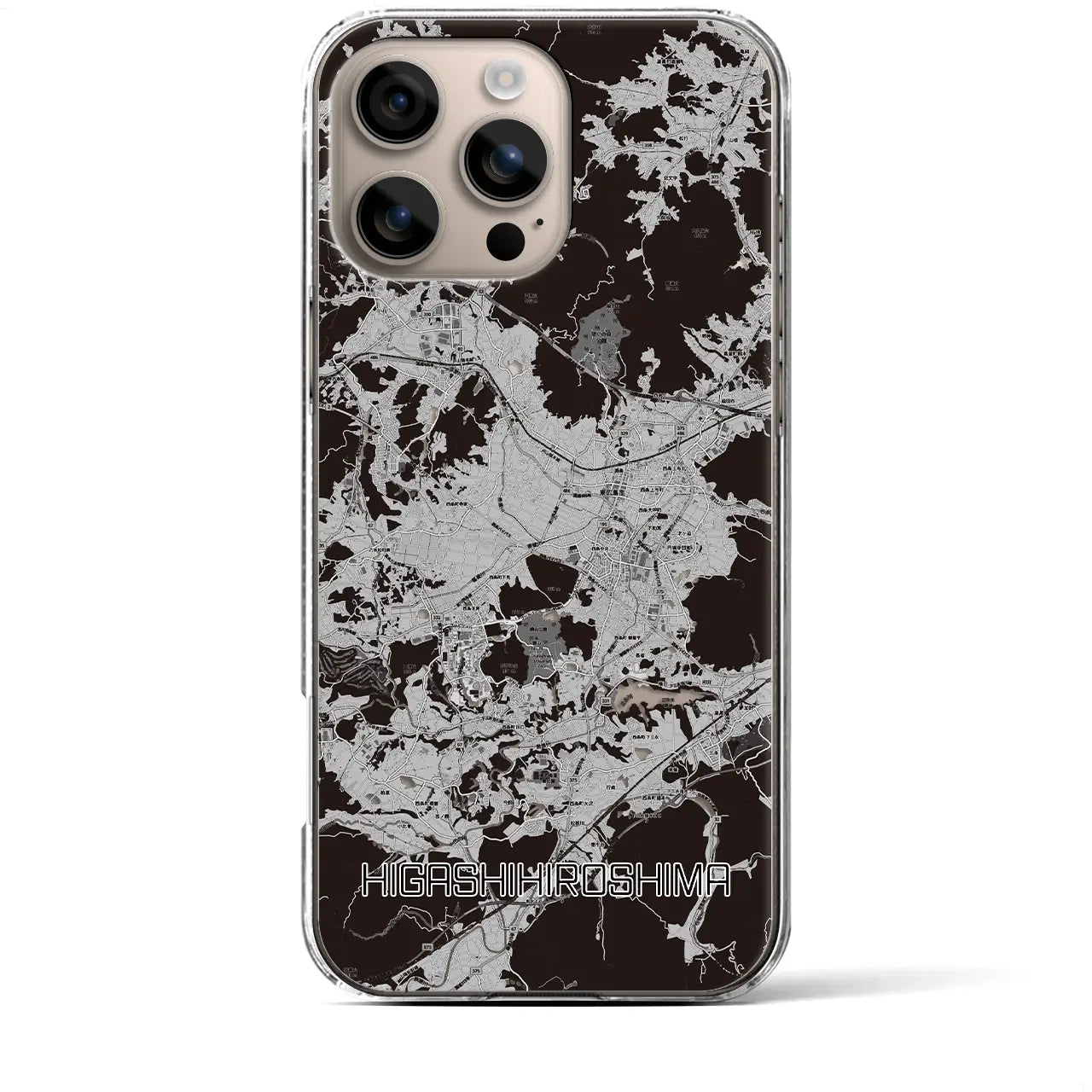 【東広島(広島県)】地図柄iPhoneケース(クリアタイプ)