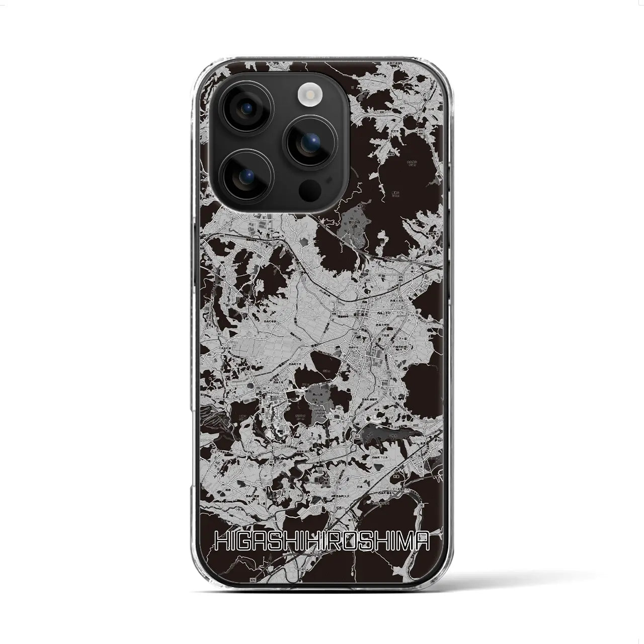 【東広島(広島県)】地図柄iPhoneケース(クリアタイプ)