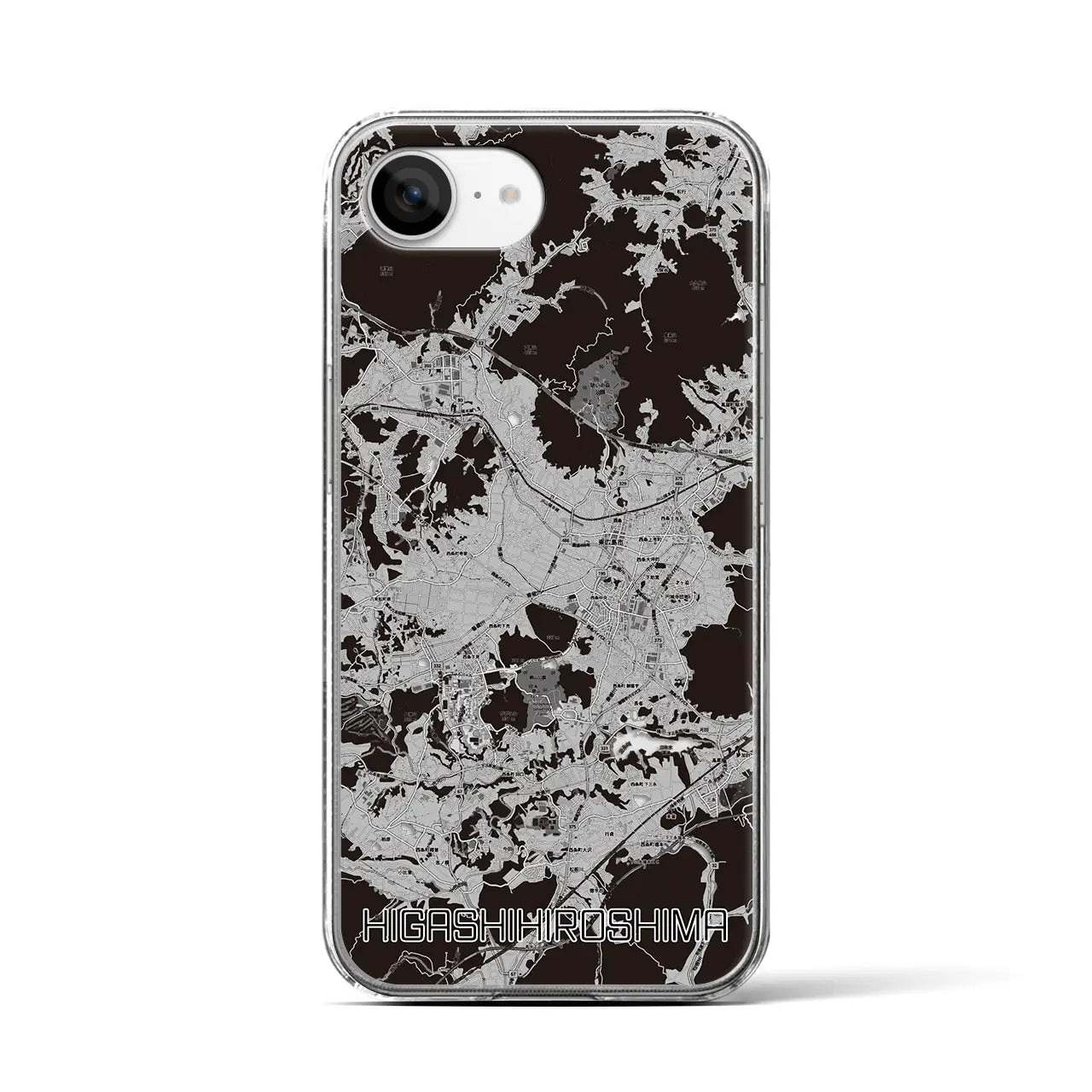 【東広島(広島県)】地図柄iPhoneケース(クリアタイプ)