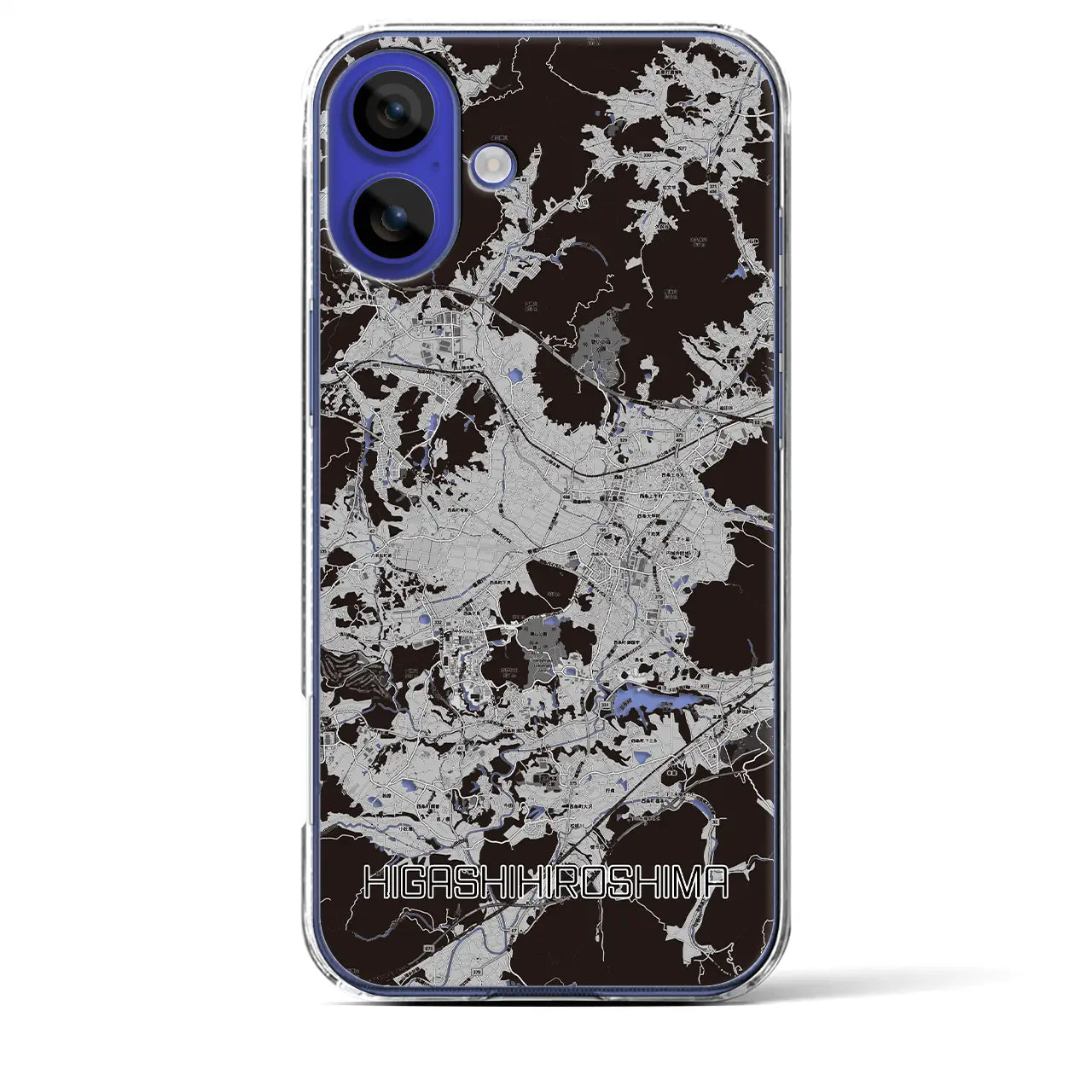【東広島(広島県)】地図柄iPhoneケース(クリアタイプ)