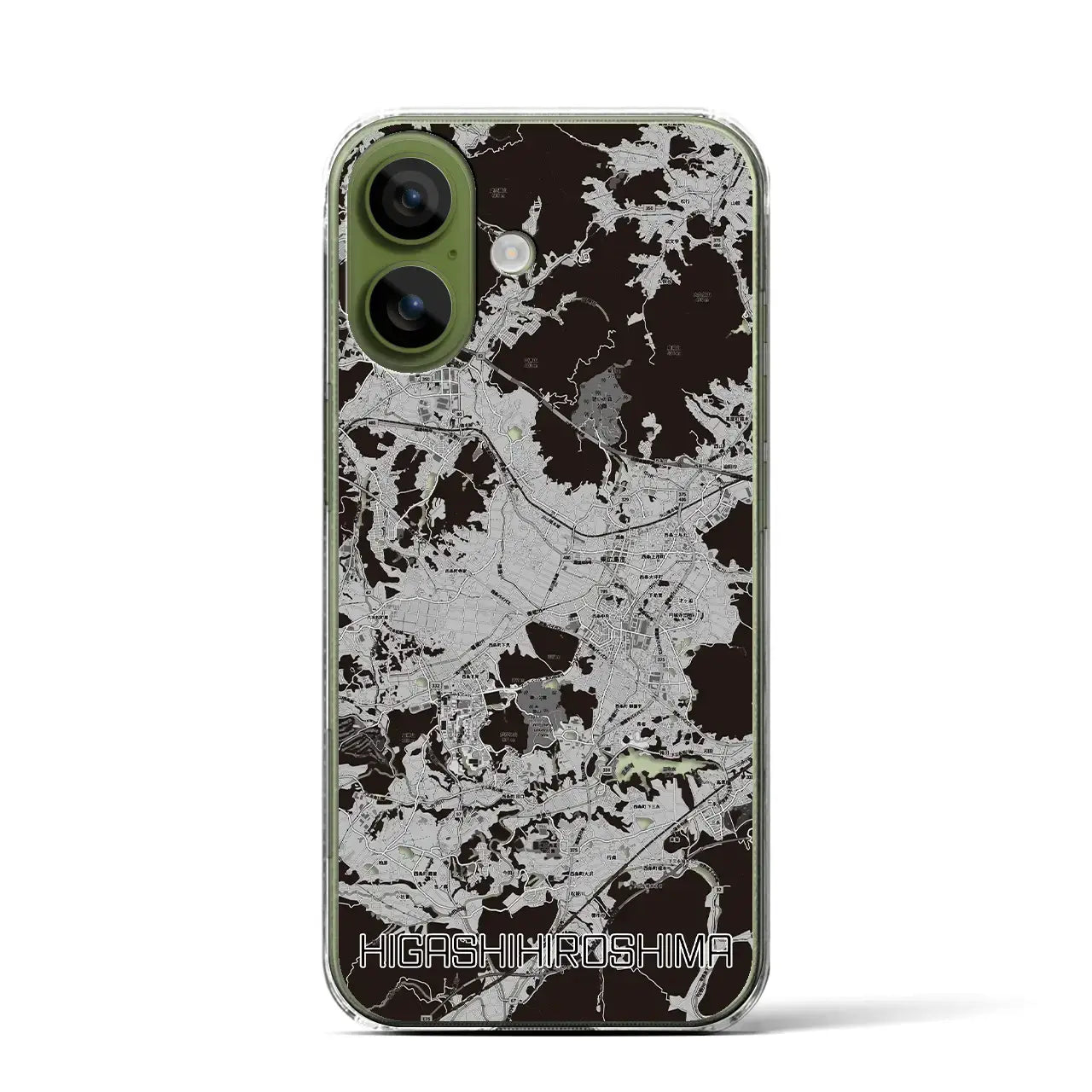 【東広島(広島県)】地図柄iPhoneケース(クリアタイプ)