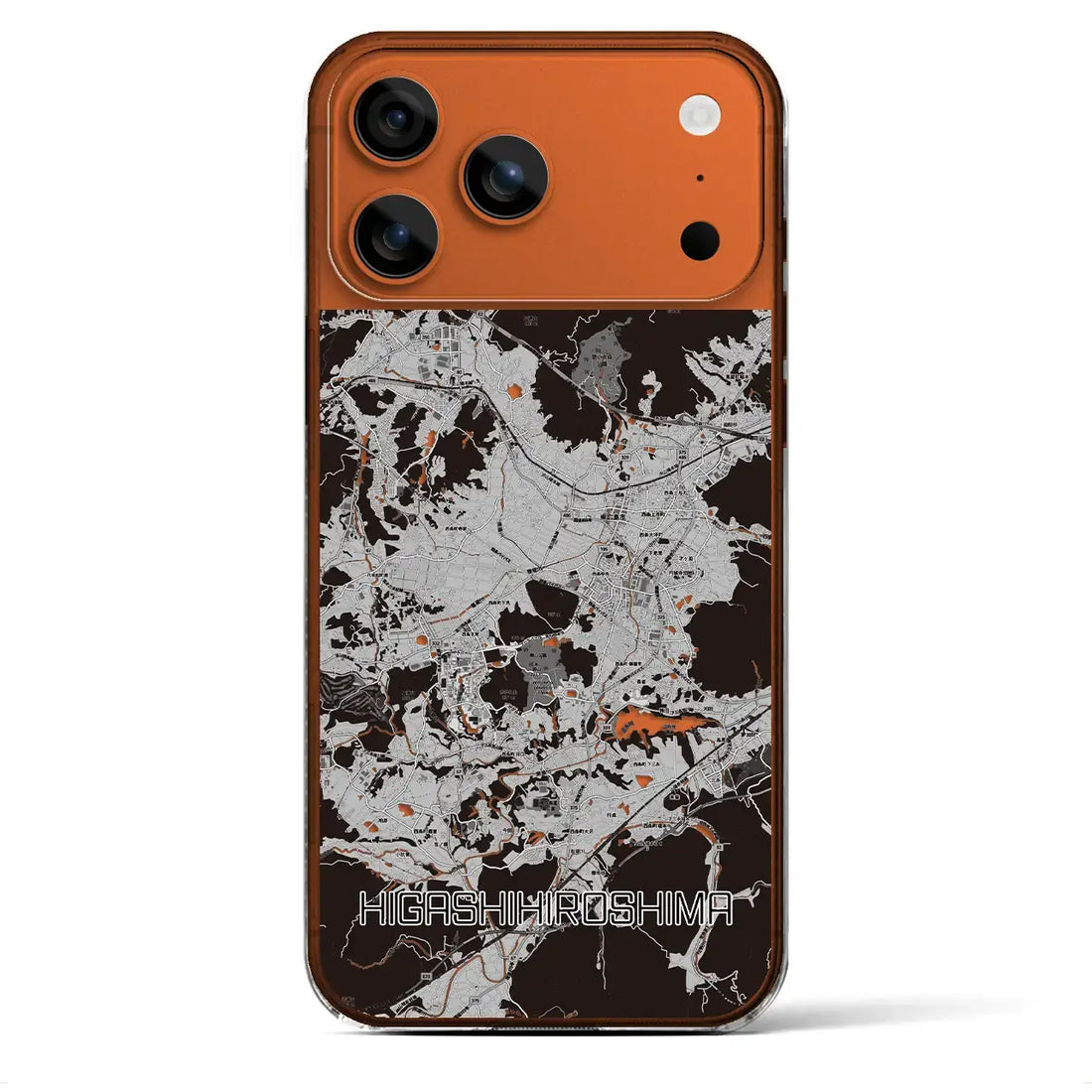 【東広島(広島県)】地図柄iPhoneケース(クリアタイプ)