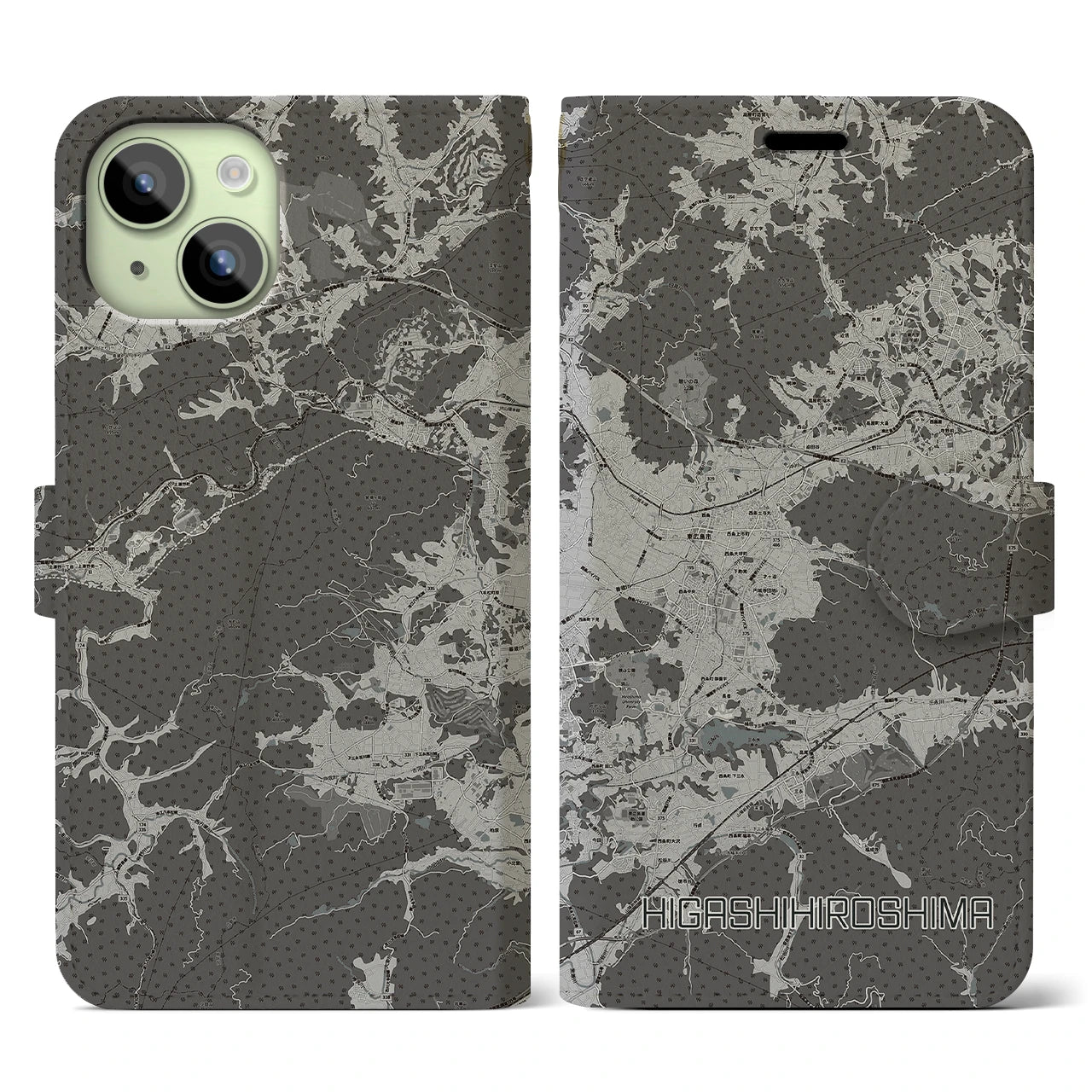 【東広島(広島県)】地図柄iPhoneケース(手帳タイプ)