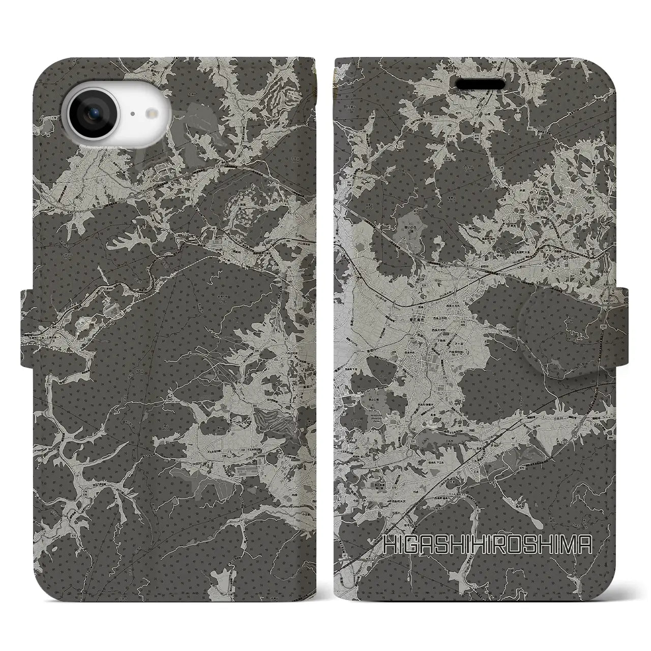 【東広島(広島県)】地図柄iPhoneケース(手帳タイプ)