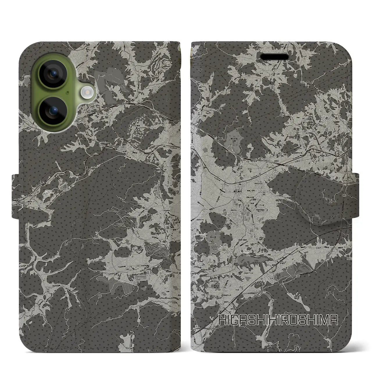 【東広島(広島県)】地図柄iPhoneケース(手帳タイプ)