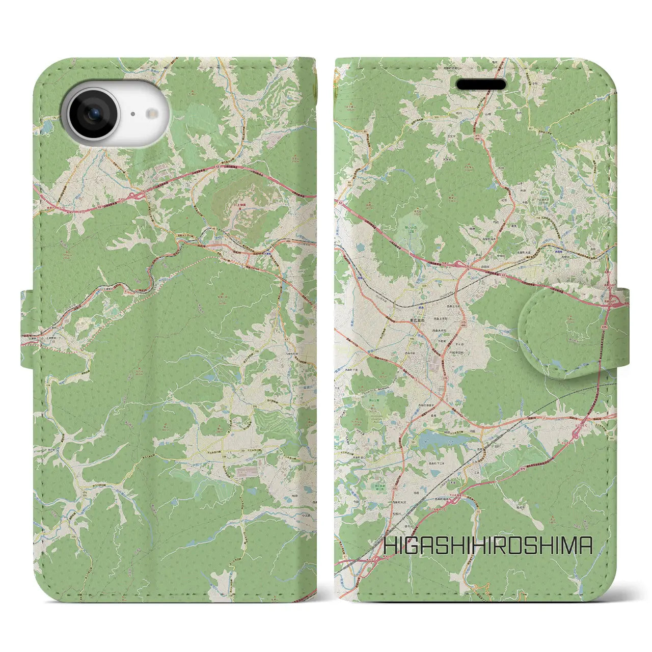 【東広島(広島県)】地図柄iPhoneケース(手帳タイプ)