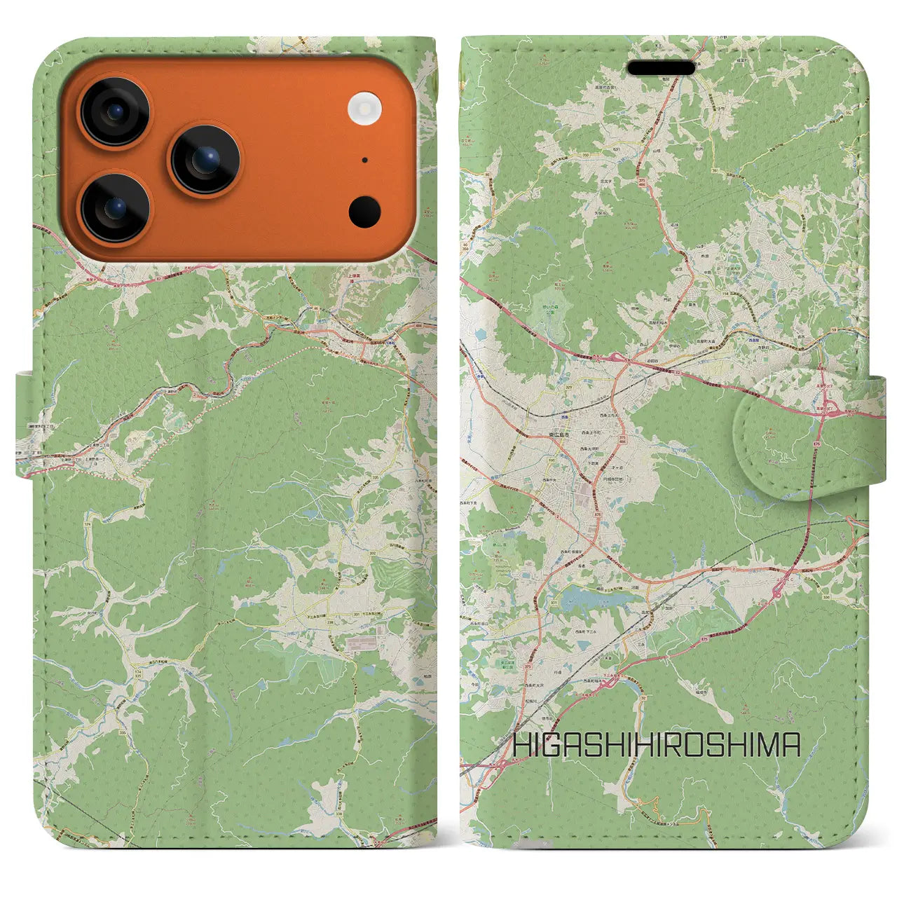 【東広島(広島県)】地図柄iPhoneケース(手帳タイプ)