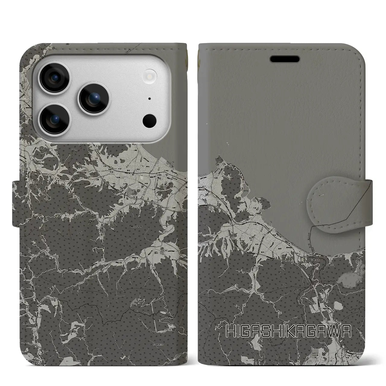 【東かがわ(香川県)】地図柄iPhoneケース(手帳タイプ)