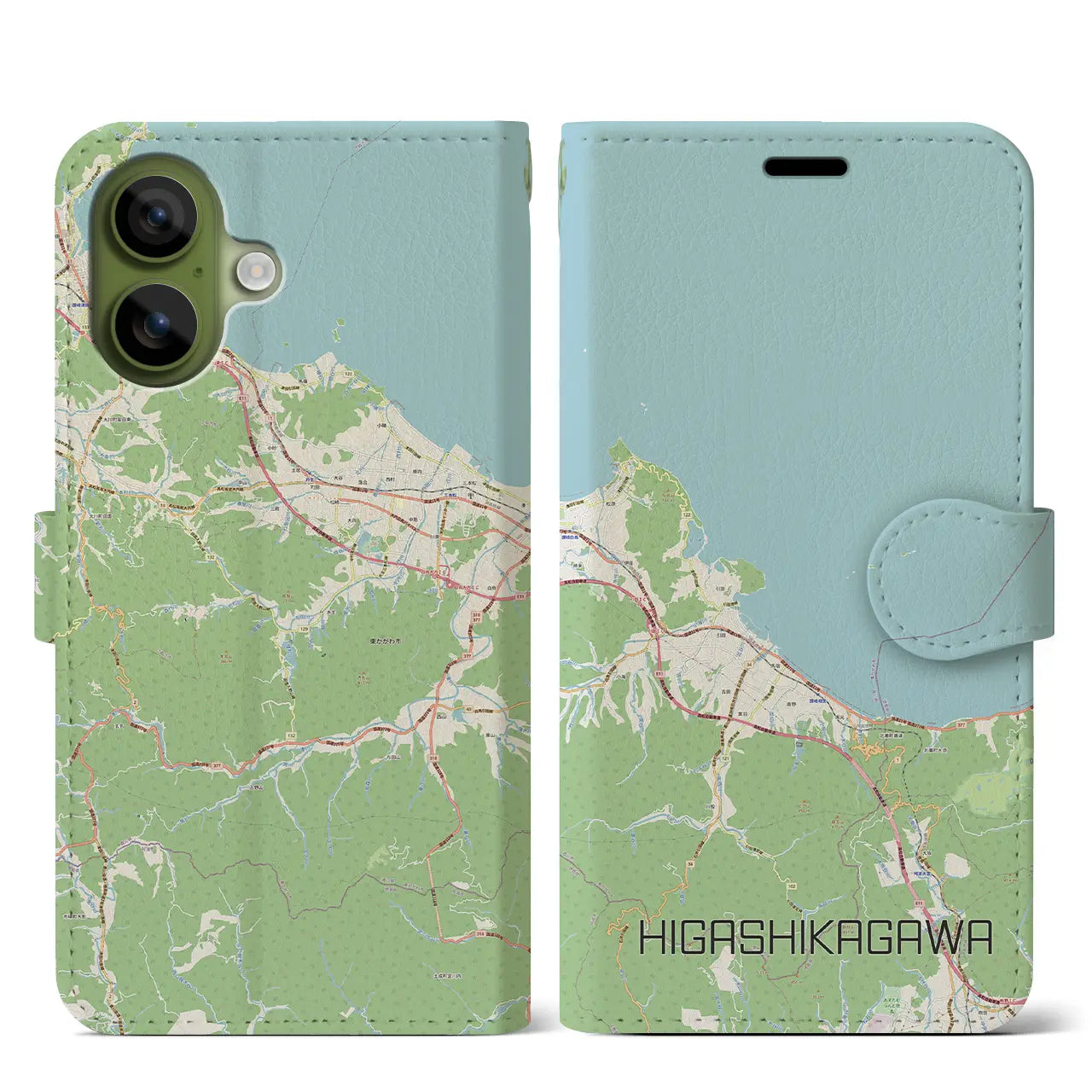 【東かがわ(香川県)】地図柄iPhoneケース(手帳タイプ)