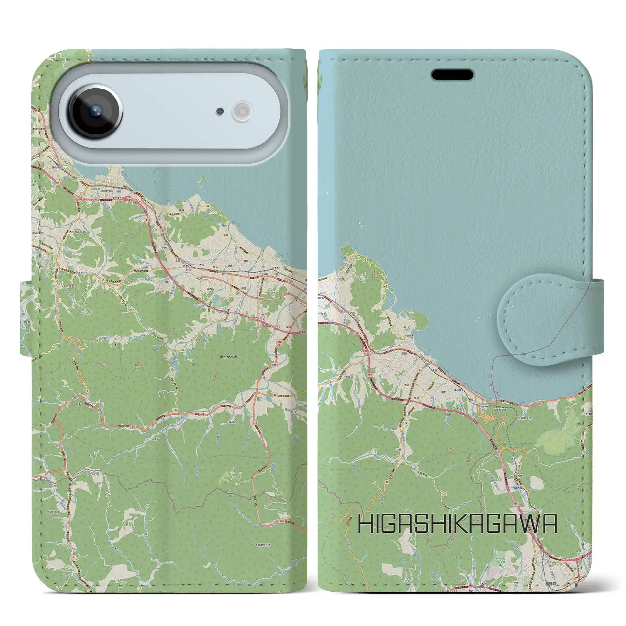 【東かがわ(香川県)】地図柄iPhoneケース(手帳タイプ)