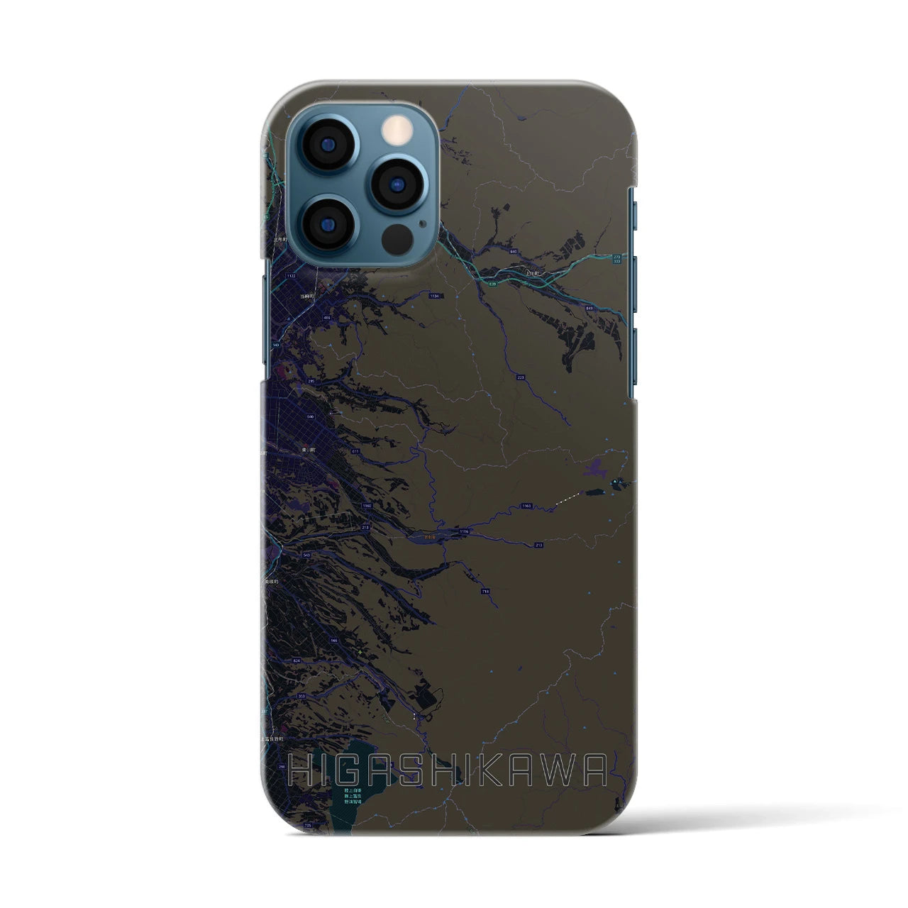 【東川(北海道)】地図柄iPhoneケース(バックカバータイプ)