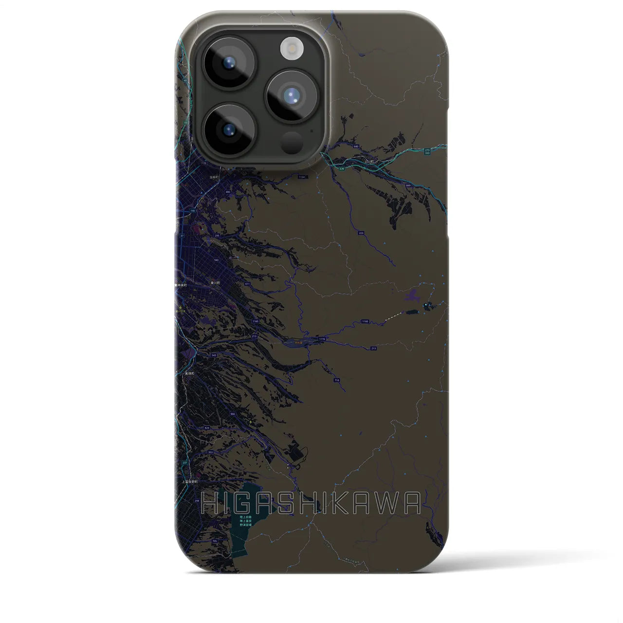 【東川(北海道)】地図柄iPhoneケース(バックカバータイプ)
