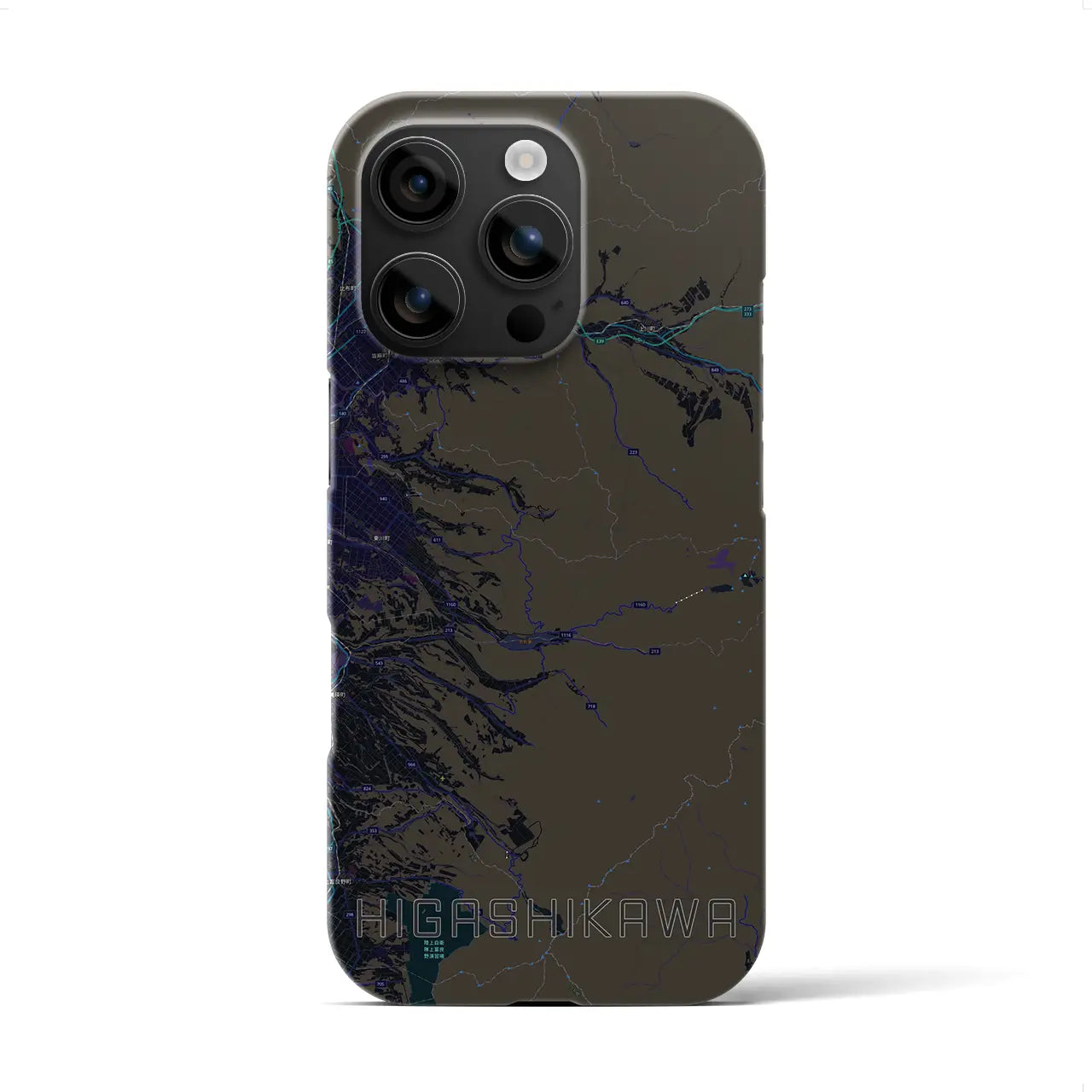 【東川(北海道)】地図柄iPhoneケース(バックカバータイプ)