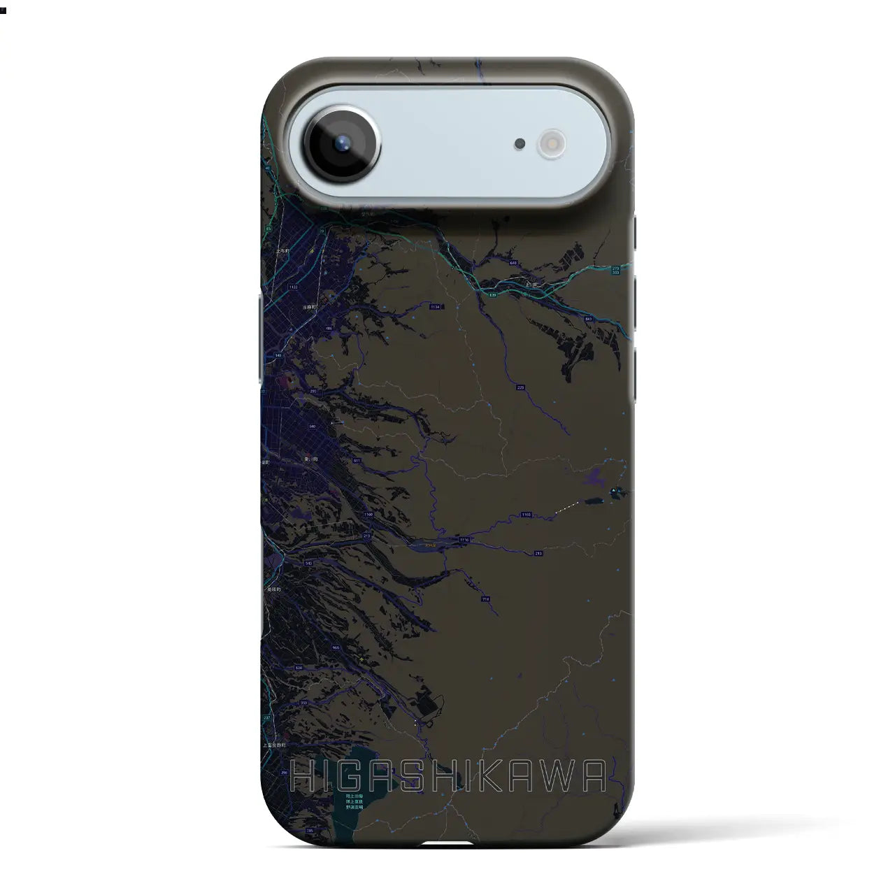 【東川(北海道)】地図柄iPhoneケース(バックカバータイプ)