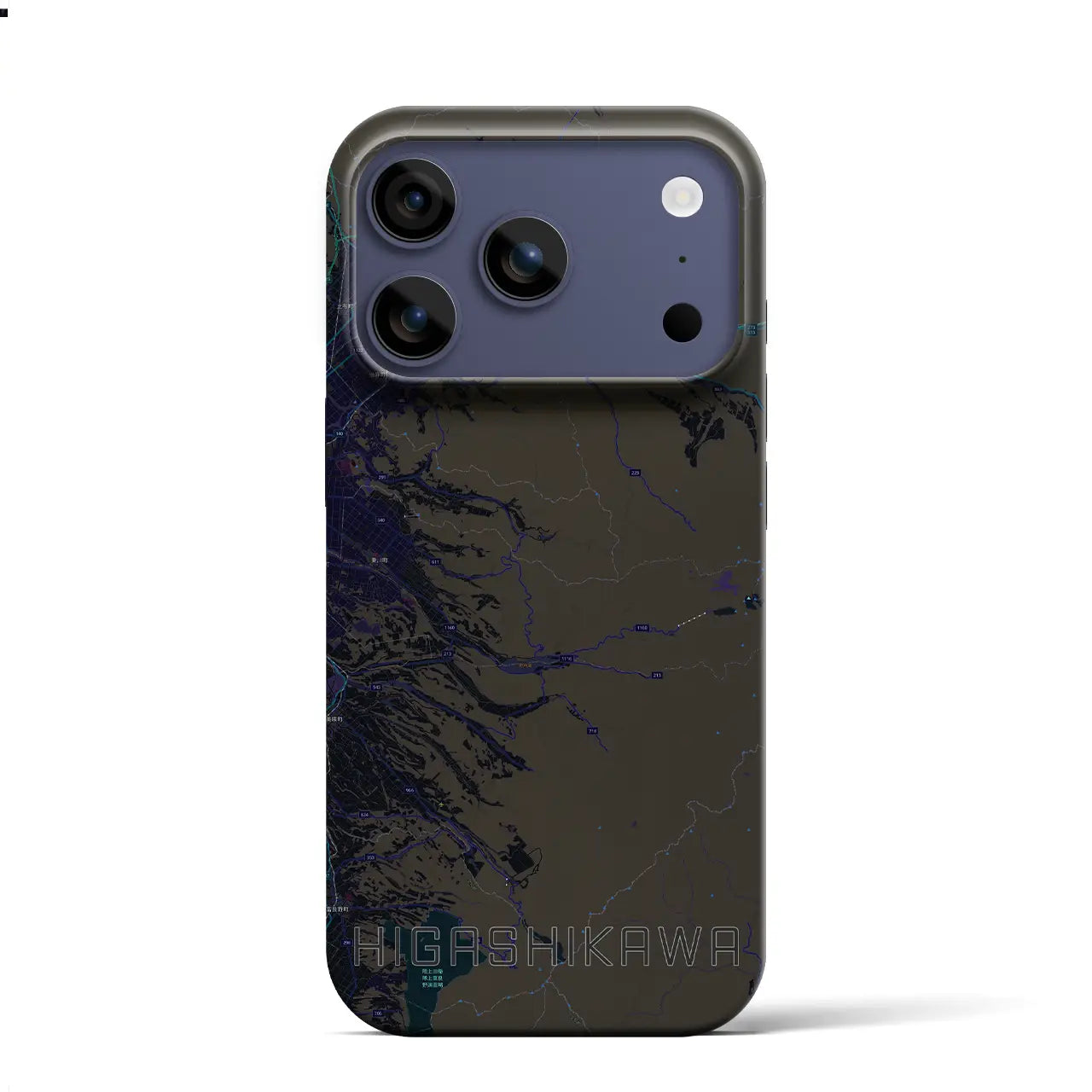 【東川(北海道)】地図柄iPhoneケース(バックカバータイプ)