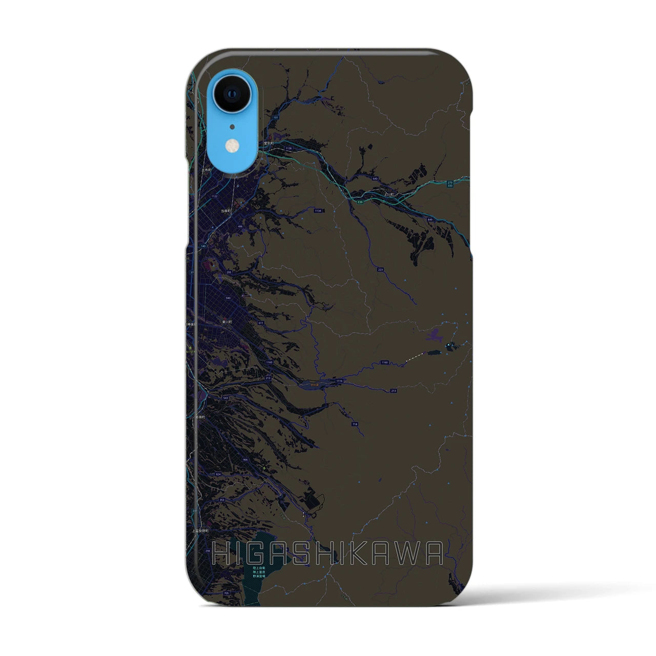 【東川(北海道)】地図柄iPhoneケース(バックカバータイプ)