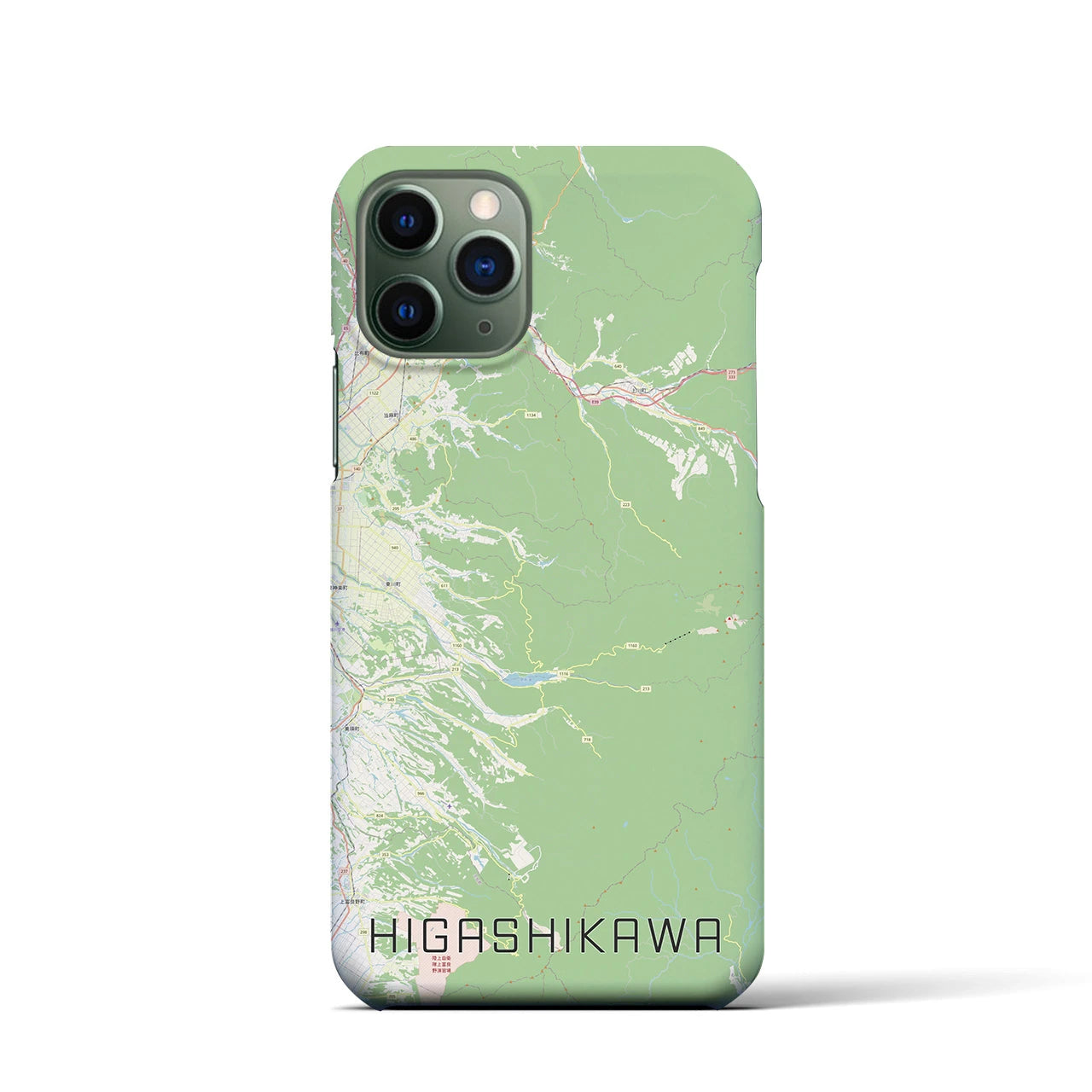 【東川(北海道)】地図柄iPhoneケース(バックカバータイプ)