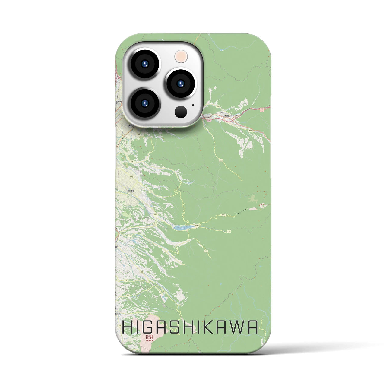 【東川(北海道)】地図柄iPhoneケース(バックカバータイプ)