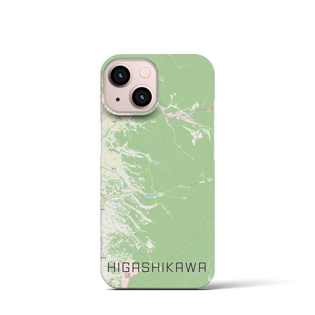 【東川(北海道)】地図柄iPhoneケース(バックカバータイプ)