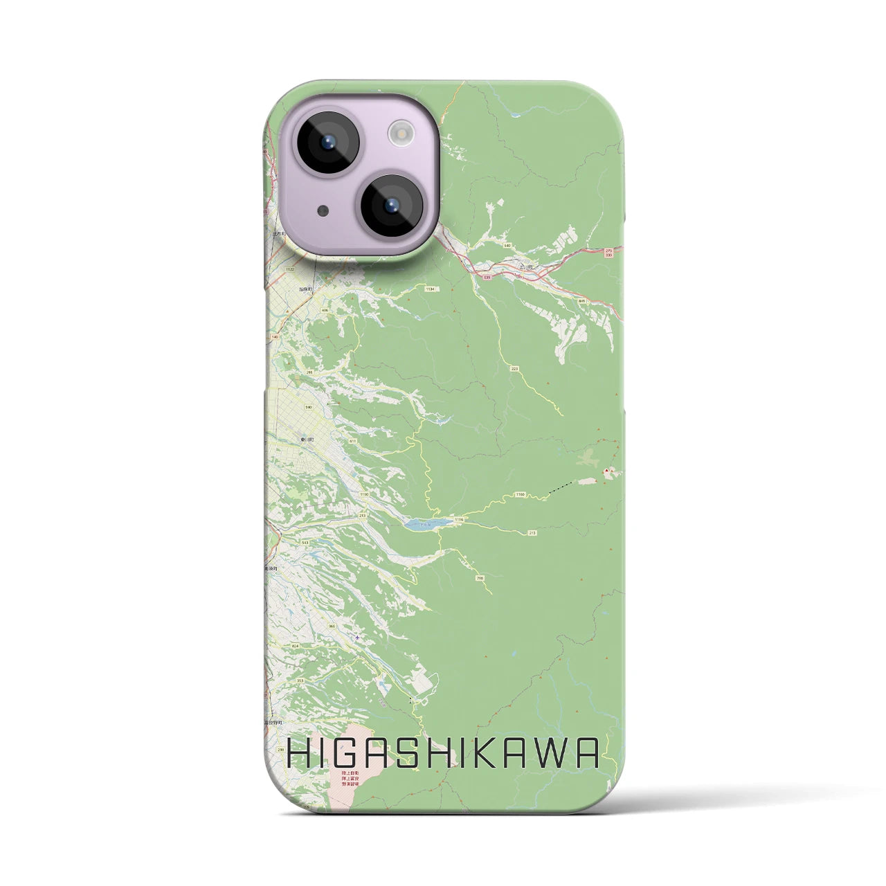 【東川(北海道)】地図柄iPhoneケース(バックカバータイプ)