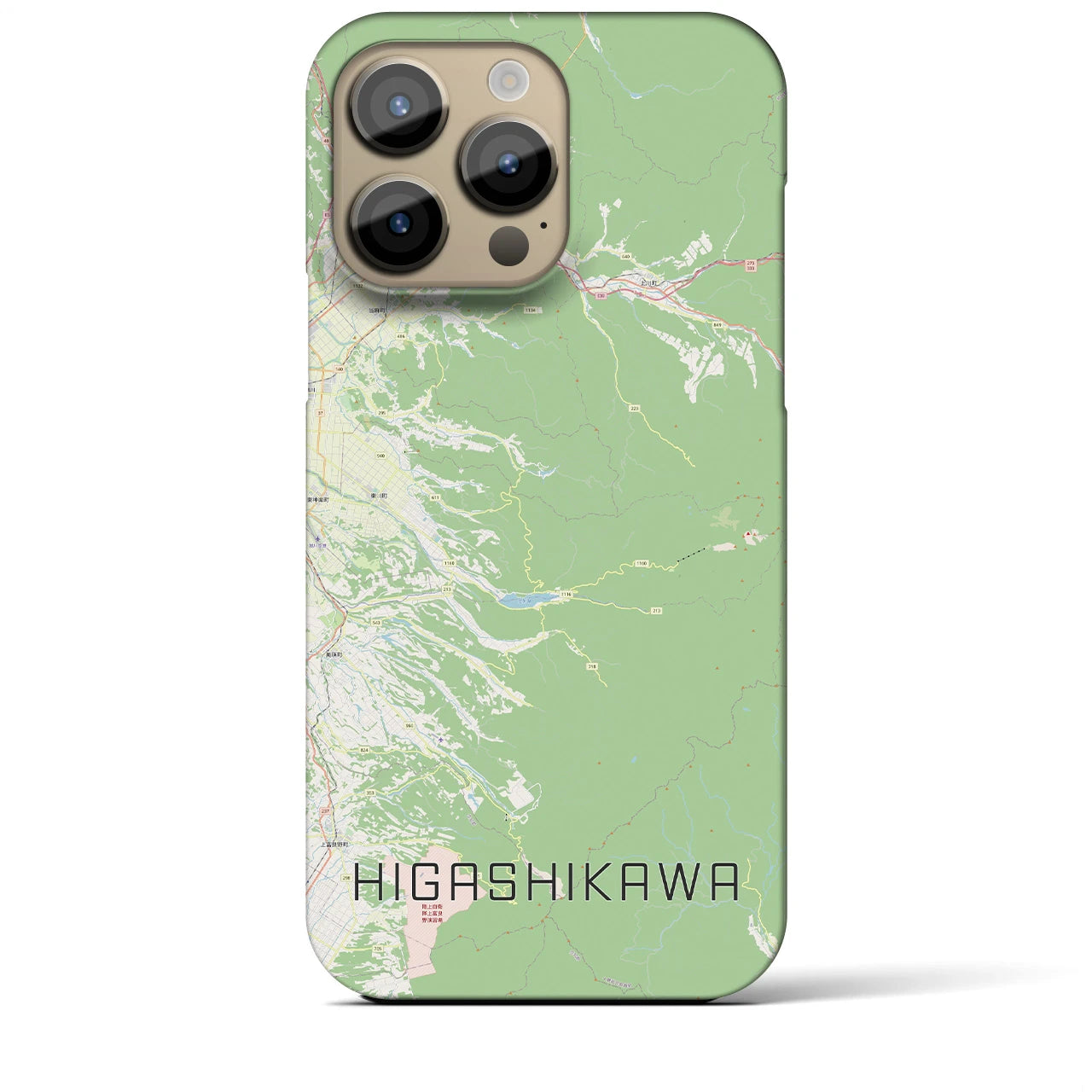【東川(北海道)】地図柄iPhoneケース(バックカバータイプ)