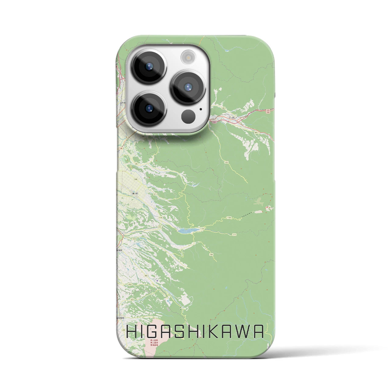 【東川(北海道)】地図柄iPhoneケース(バックカバータイプ)