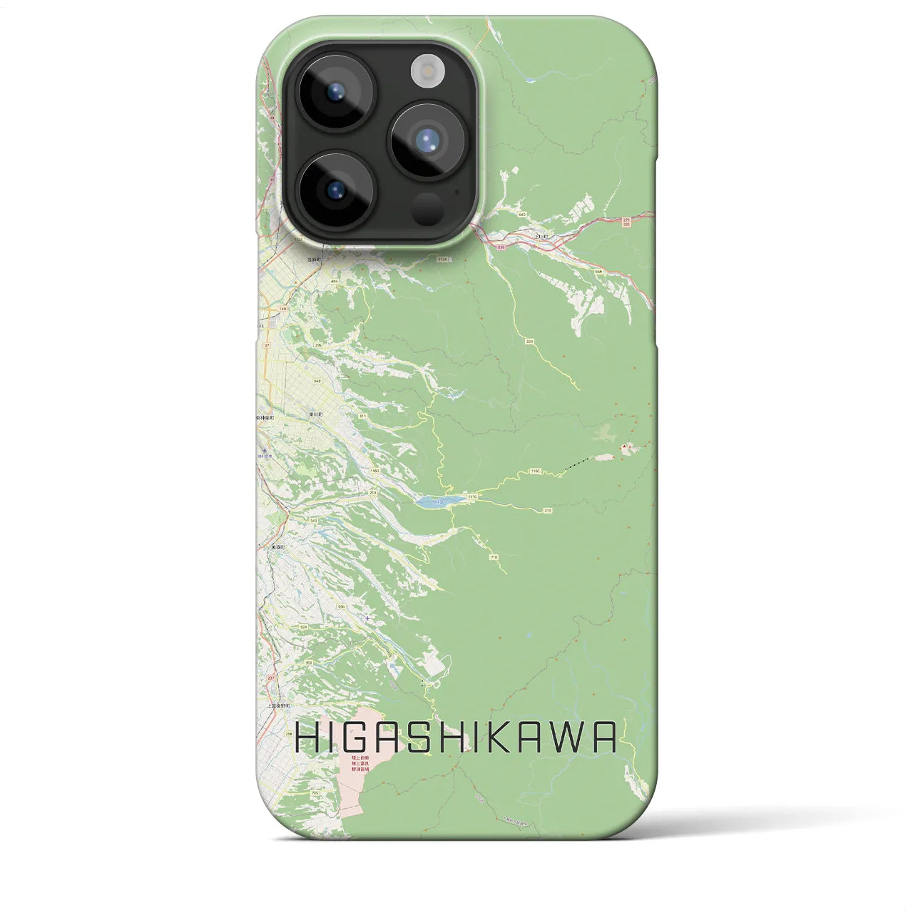 【東川(北海道)】地図柄iPhoneケース(バックカバータイプ)