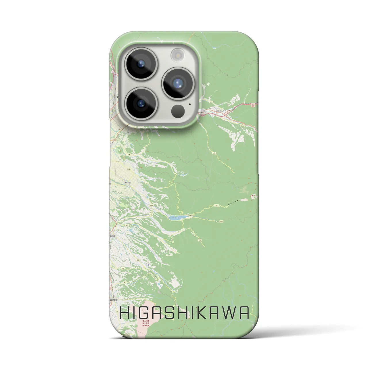 【東川(北海道)】地図柄iPhoneケース(バックカバータイプ)