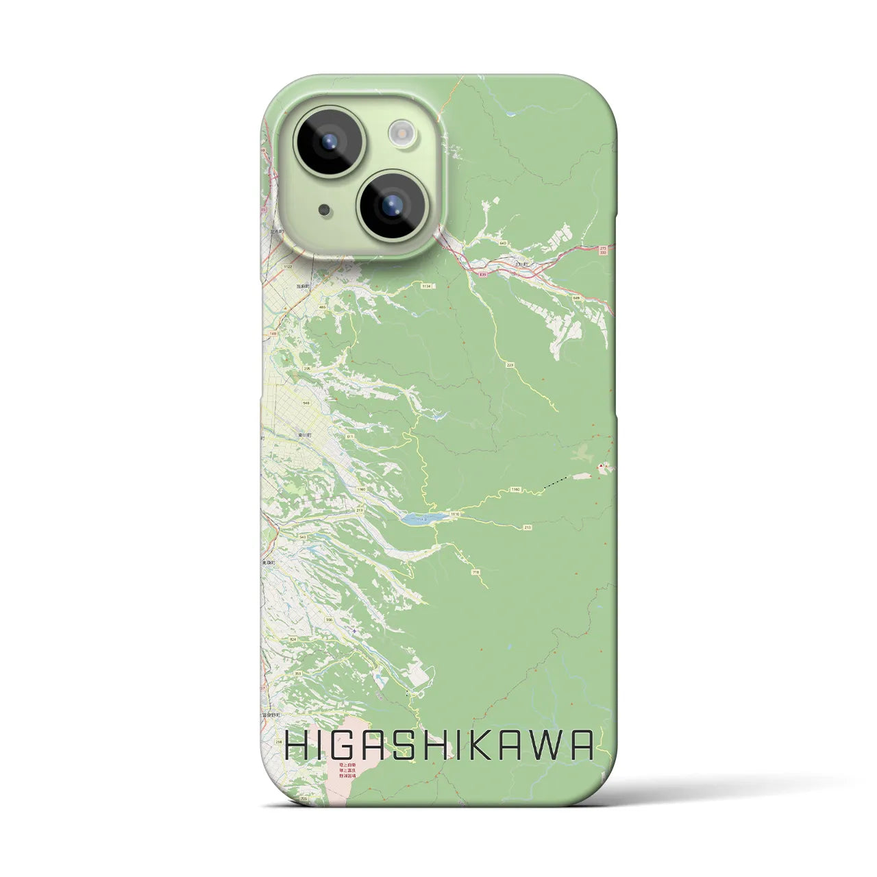 【東川(北海道)】地図柄iPhoneケース(バックカバータイプ)