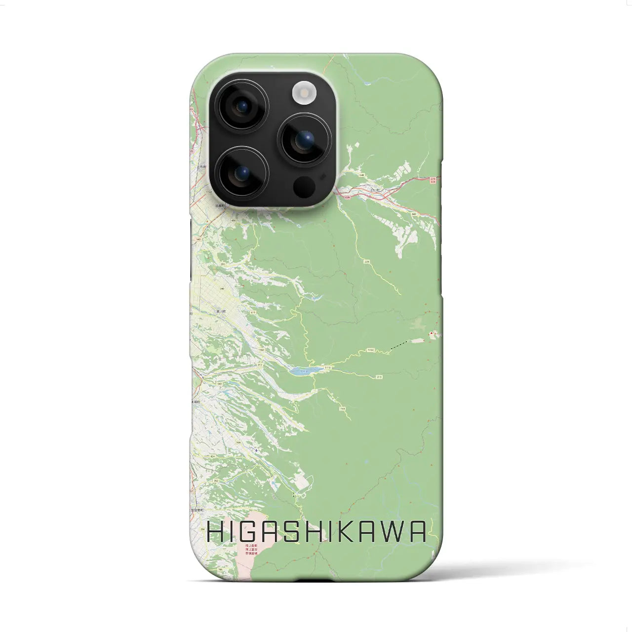 【東川(北海道)】地図柄iPhoneケース(バックカバータイプ)