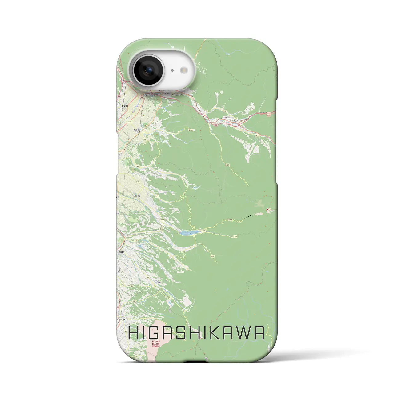 【東川(北海道)】地図柄iPhoneケース(バックカバータイプ)