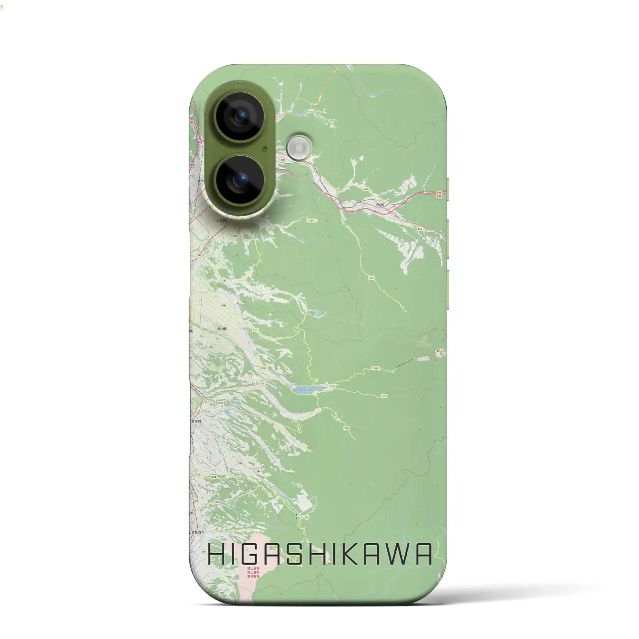 【東川(北海道)】地図柄iPhoneケース(バックカバータイプ)ナチュラル・iPhone 17 Pro Max 用