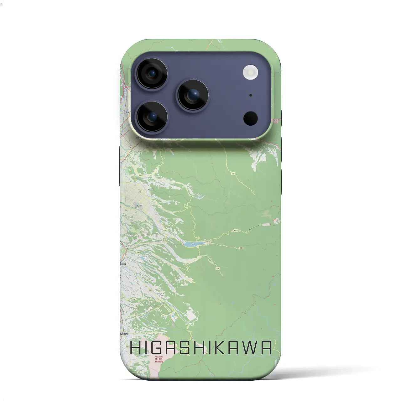 【東川(北海道)】地図柄iPhoneケース(バックカバータイプ)