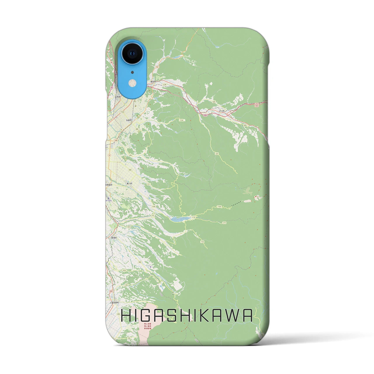 【東川(北海道)】地図柄iPhoneケース(バックカバータイプ)