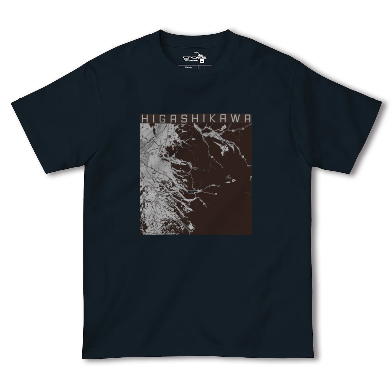 【東川(北海道)】地図柄ヘビーウェイトTシャツ